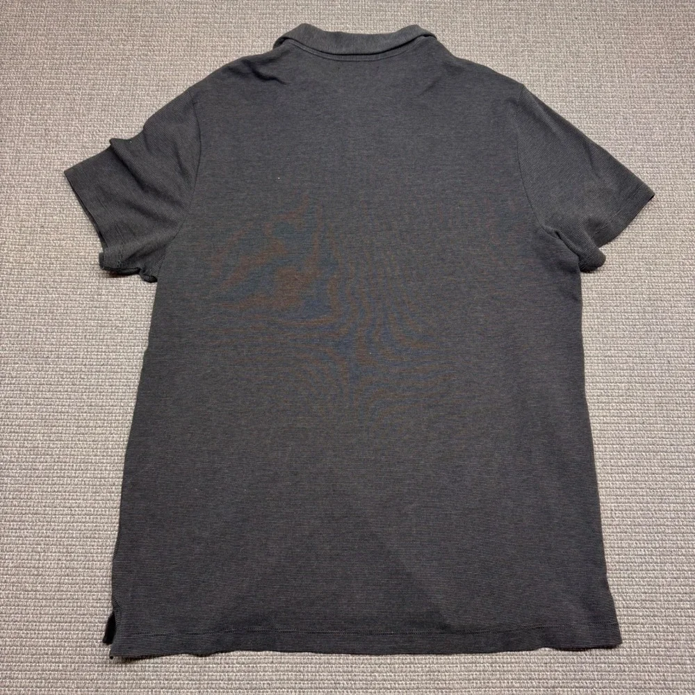 Banana Republic Mens XL Gray Micro Stripe Short Sleeve Polo Shirt 9444